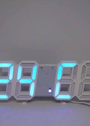 Электронные настольные часы с будильником и термометром ly 1089 синие