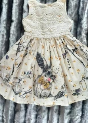 Очень пышное платье next с кроликом1 фото