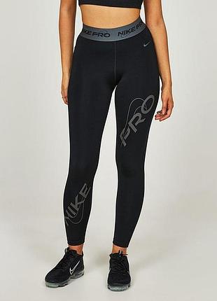 Леггинсы жен. nike pro dri-fit mid-rise graphic 7/8 tight (арт. fb5488-010) xs (38-40)