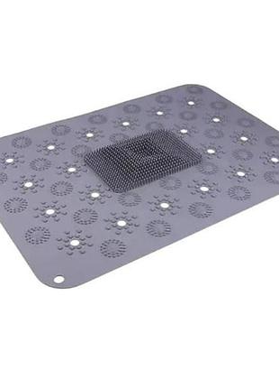Коврик массажный в ванную комнату massage bath mat серый