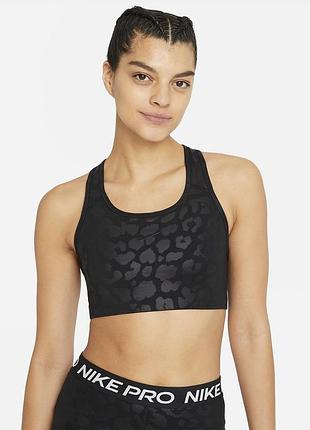 Топ жен. nike w np df swsh lepard shine bra (арт. dd1117-010)