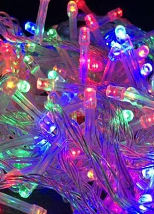 Гірлянда лінійна внутрішня 100led 220v light belt mix and 105-5 прозорий провід, тепле світло