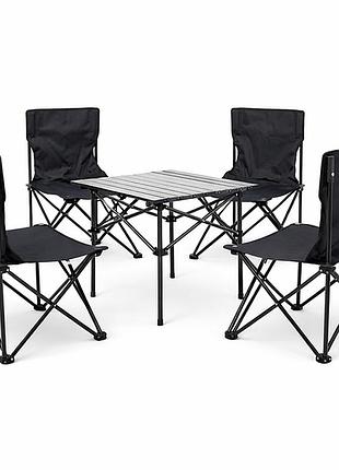 Стіл +4 стільці розкладні туристичні folding table and chair and 70-50 чорний