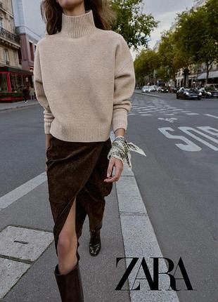 Теплый свитер оверсайз zara / бежевый
