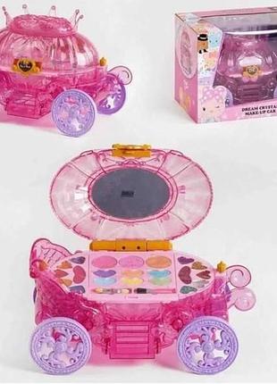 Набор детской косметики в виде кареты 2 уровня dream crystal make up car