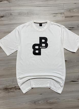 Преміальна біла футболка хуго босс hugo boss t-shirt, факт xl, оригінал