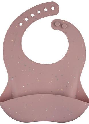 Canpol babies слюнявчик силиконовый с карманом dots - розовый