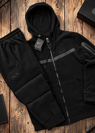 Флисовый спортивный костюм nike polar fleece black