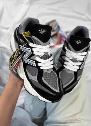 Р.36-46 кроссовки new balance 9060 black white grey термо артикул 0599