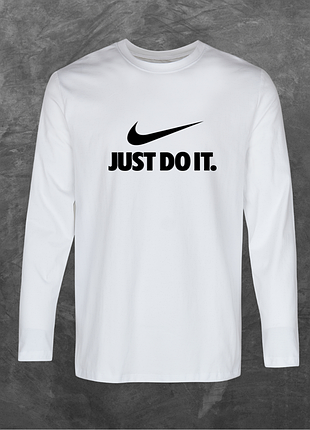 Лонгслив унисекс с принтом nike just do it база белая m