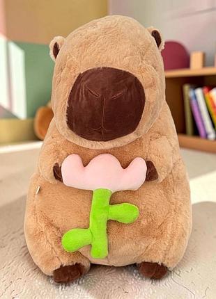 Мягкая игрушка с пледом капибара 21557 35 см 100х170+-5 см коричневая