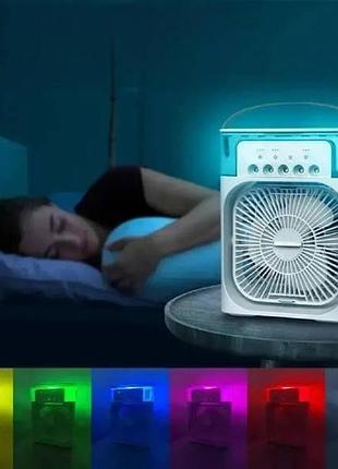 Вентилятор мини с функцией увлажнителя и led подсветкой, usb, белый