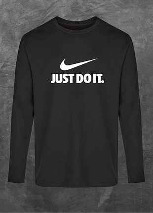 Лонгслив унисекс с принтом nike just do it база черная m