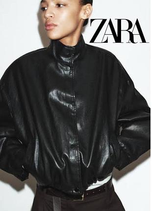 Утепленная кожаная куртка zara в наличии