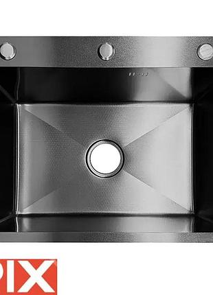 Кухонная мойка rix decor graphite 5545 3.0x0.8 из нержавеющей стали