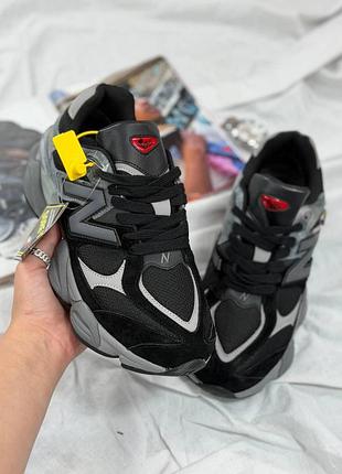 Р.41-46 кроссовки new balance 9060 black grey cordura, термо артикул 0996