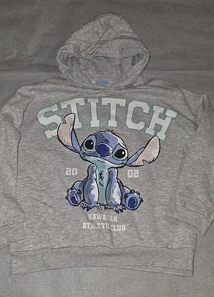 Стильное серое худи со сточем disney / кофта с капюшоном stitch hawaiian athletic club