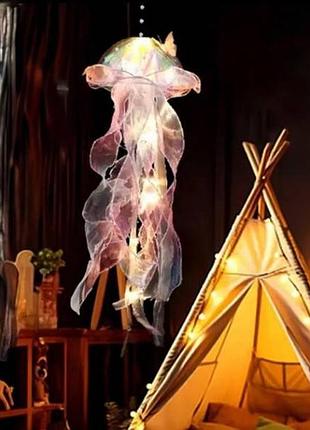Декор светящийся медуза на батарейках jellyfish lamp and ha-113 розовая