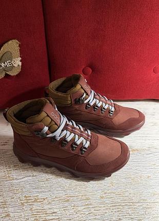 Кожаные фирменные ботинкиecco waterproof 36р. 3