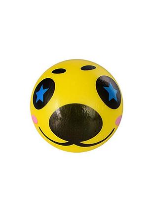 Мяч детский монстрик bambi ms 3438-2 диаметр 7,6 см фомовый желтый