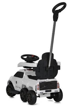 Машинка-толокар с родительской ручкой, с bluetooth, mp3, usb, eva m 5900el черно-белая