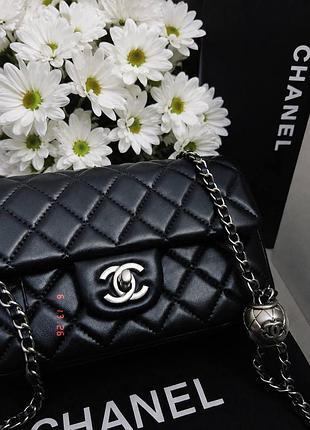 Сумка жіноча chanel classic чорна стьобана