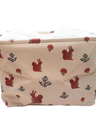 Корзина из хлопка bambi clr619 корзинки 35-25-26см белка