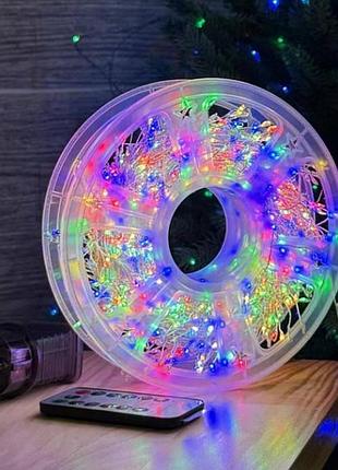 Гирлянда роса линейная мишура пушистая 50м 1500led 220v 4533 b/ryl5 and 65-1 серая проволока, мультиколор