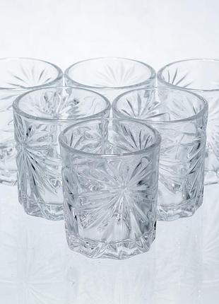 Набір чарок для міцних напоїв shot glass 6 штук по 75 мл hp-17-36