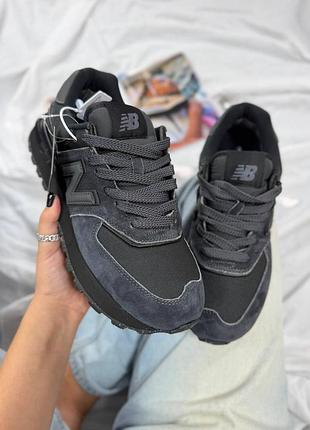 Р.41-46 кросівки new balance 574 dark grey gore tex, термо артикул 1001