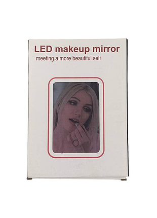 Зеркало для макияжа настольное с подсветкой led makeup mirror белое