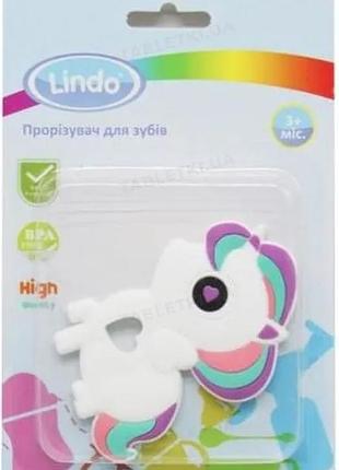 Прорезыватель для зубов lindo li 328 силиконовый единорог