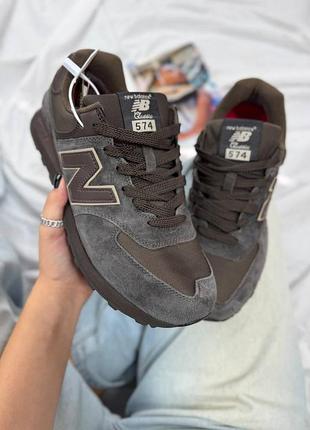 Р.41-45 кросівки new balance 574 brown gore tex, термо артикул 1002