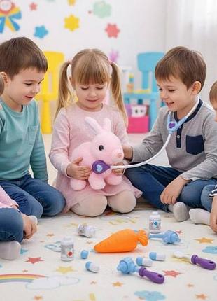 Интерактивный питомец с движениями и звуками кролик mc 1033 розовый