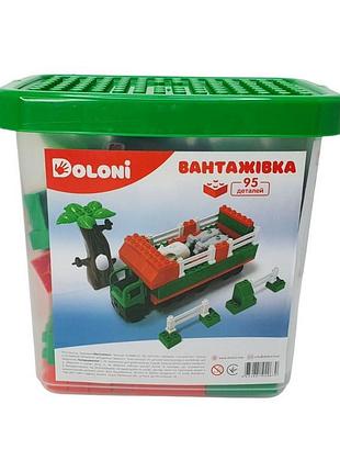 Уценка!!! конструктор "грузовик" doloni 013888/10-uc в пластиковом боксе, 95 деталей