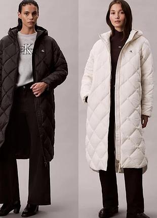 Оригінальна куртка пальто пуховик calvin klein long hooded puffer