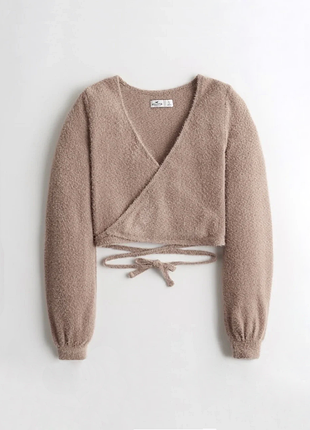 Пухнастий кардиган на запах hollister multi wayö eyelash cardigan — s