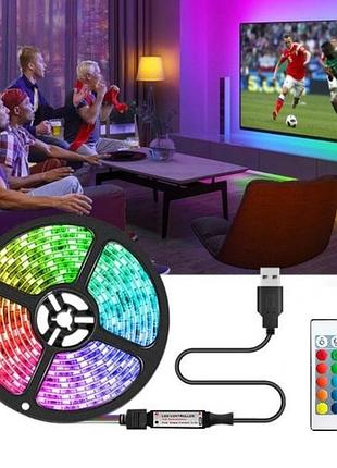 Светодиодная лента 5050 rgb led usb 5 м ip65 с пультом, 5м, лента светодиодная 5050