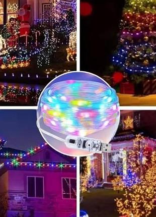 Гірлянда внутрішня лінійна з пультом 20 м usb 200 led lu992multi прозора, мультиколор