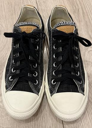 Чорні джинсові кеди converse