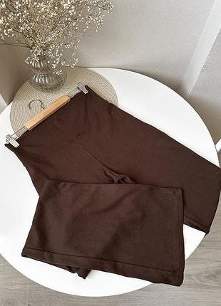 Коричневі легкі лосіни кльош бавовна котон h&m