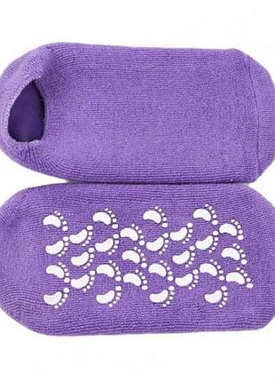 Увлажняющие гелевые носочки для педикюра spa gel socks № g09-12 фиолетовые от 20 до 28см