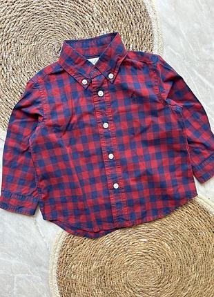 Сорочка картата в клітинку polo ralph lauren на хлопчика 9 місяців