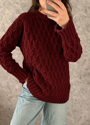 Стильний бордовий светр otaje 2