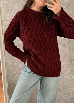 Стильний бордовий светр otaje 3