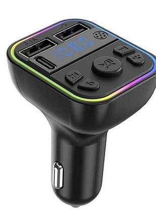 Fm модулятор на 2 usb + 1 type-c car fm player g39