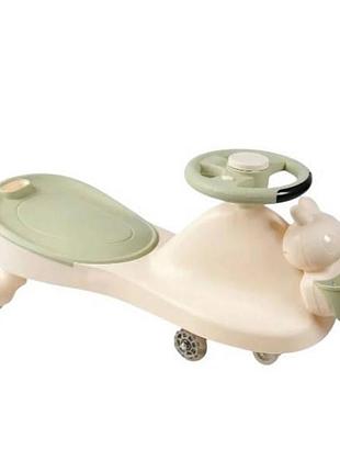 Толокар с родительской ручкой зайка с подсветкой и музыкой joy ld-396-58 бежевый