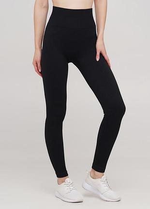 Легінси жіночі в рубчик з пуш-ап leggings rib 18864 s-m чорні