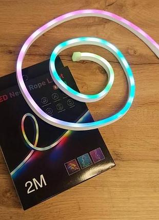 Стрічка неонова 2м led neon rgb різнокольорова