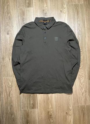 Поло boss з довгим рукавом, хакі, розмір l-xl